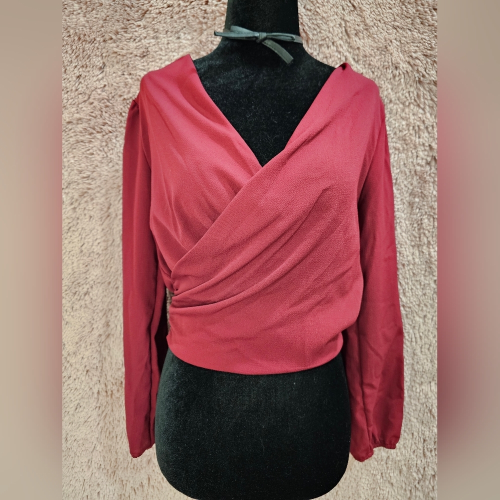 Favlux Wine Red/Burgundy Wrap Top